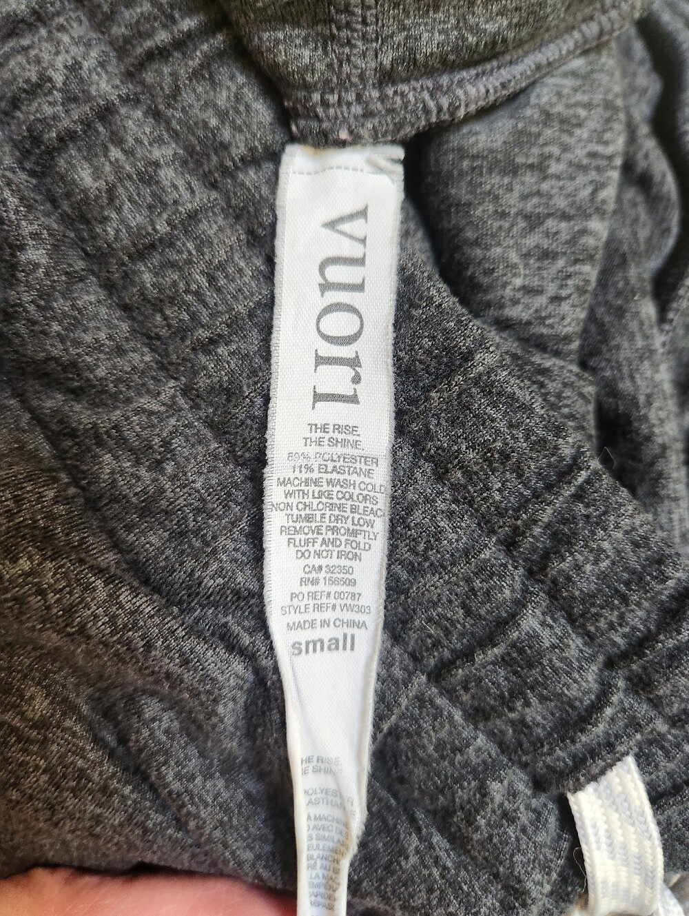 Vuori Womens Heather Charcoal Drawstring Joggers - Picture 3 of 8